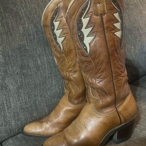 ACME Vintage 70’s Inlaid Cowboy Boots Women’s